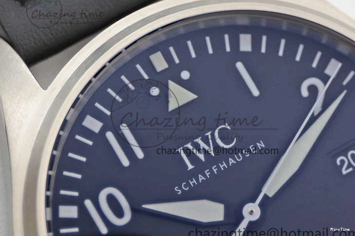 MIROTIME 0311 Vibrant Mark XVIII IW327001 SS M+F 1:1 Best Edition Black Dial on Black Leather Strap A 7055